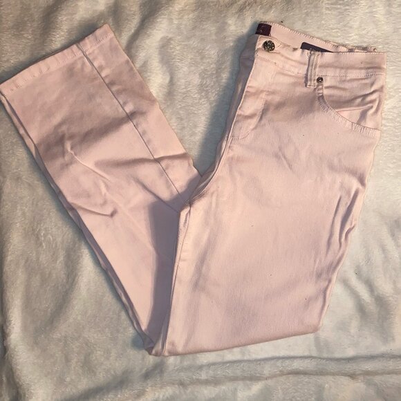 Gloria Vanderbilt Amanda Jeans NWOT Pastel Baby Pink Size 8 Petite - Picture 1 of 9
